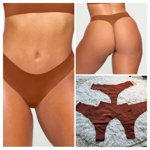 3PCS SKIMS Naked Dipped Seamless Thong In Saffron 2X NWT